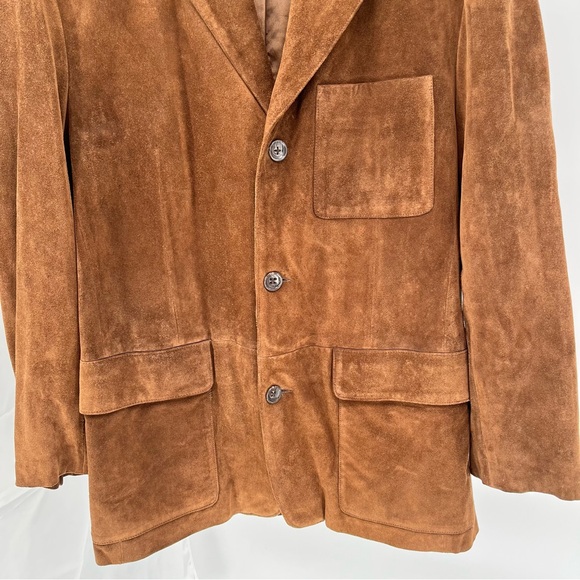 Vintage Banana Republic Mens Leather Blazer Size L Suede Jacket Sport Coat - Picture 3 of 11